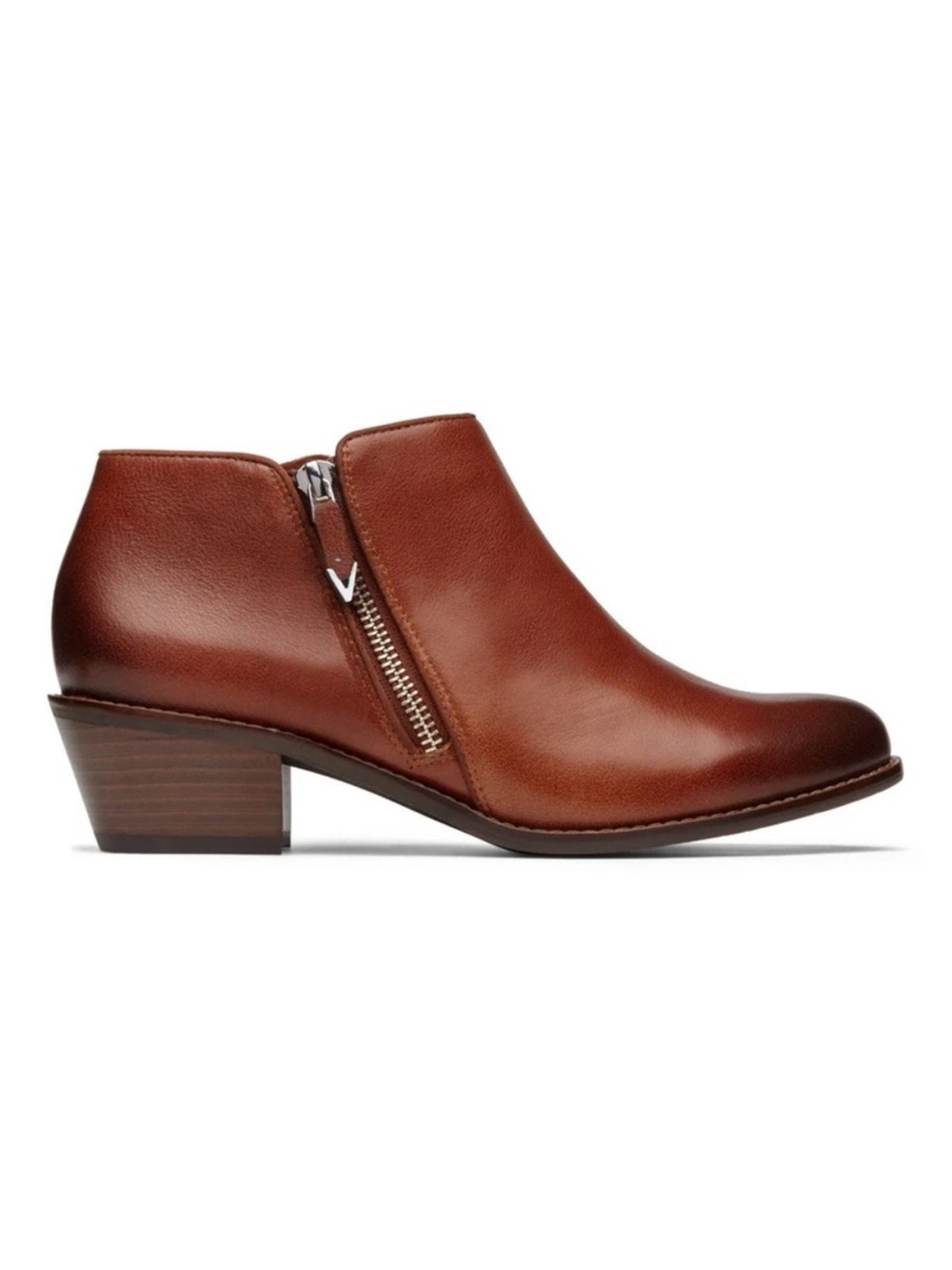 Vionic Joy Jolene Leather Boot Classic ankle booties brown burnish size 10 women